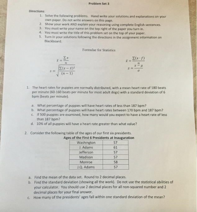 Solved Solve The Following Problems. Hand Write Your | Chegg.com