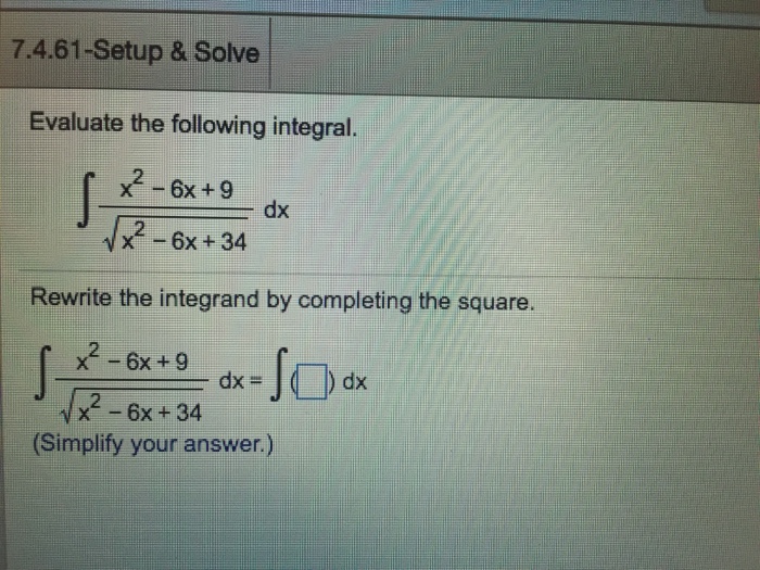 solved-evaluate-the-following-integral-x-2-6x-9-x-2-chegg