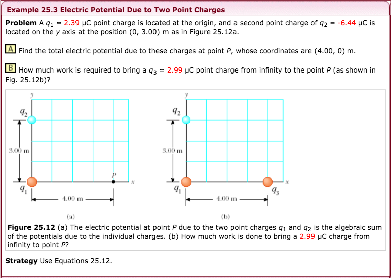 Solved Example 25.3 Electric Potential Due to Two Point | Chegg.com