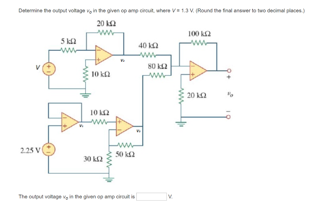 Solved Determine the output voltage Vo in the given op amp | Chegg.com