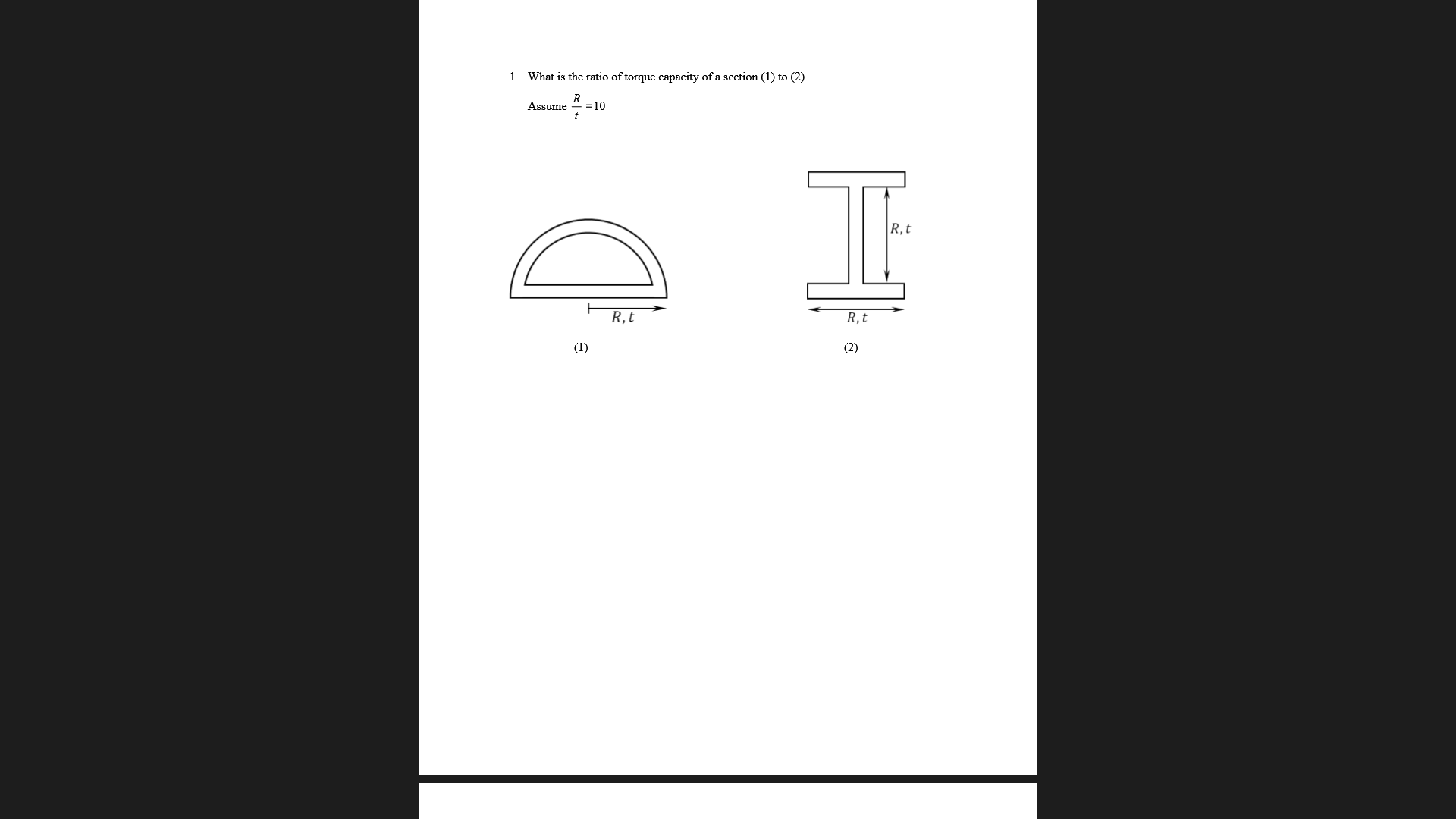 Solved 1. What is the ratio of torque capacity of a section