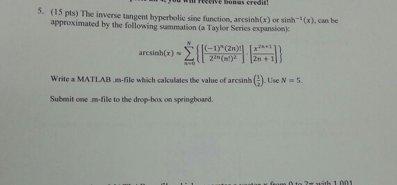 Solved The inverse tangent hyperbolic sine function, arcsinh | Chegg.com