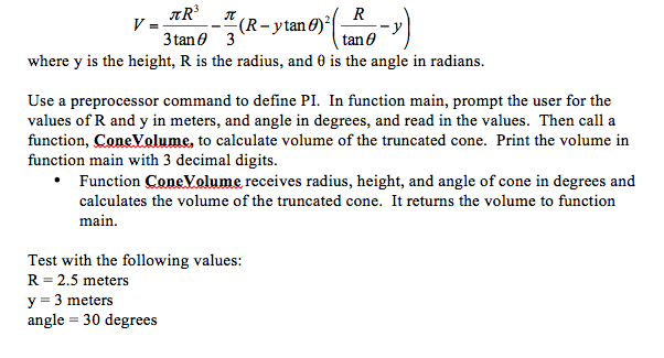 Solved Requirements: -ONLY C++ -PI should be decleard as | Chegg.com