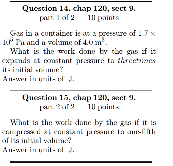 Solved Gas in a container is at a pressure of 1.7 Times 10^5 | Chegg.com