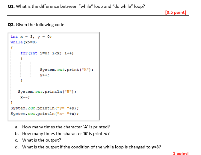 Solved What is the difference between "while" loop and "do | Chegg.com