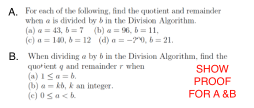 Solved For Each Of The Following, Find The Quotient And | Chegg.com