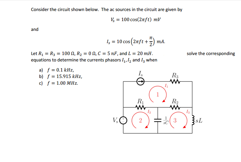 Solved Consider the circuit shown below. The ac sources in | Chegg.com