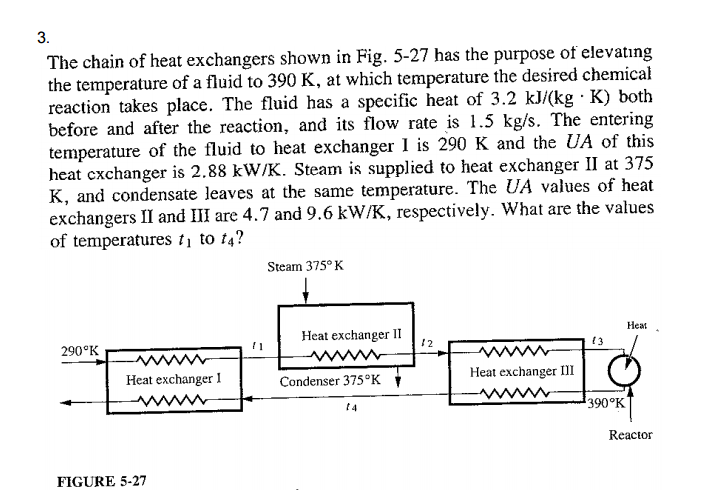 Solved The chain of heat exchangers shown in Fig. 5-27 has | Chegg.com