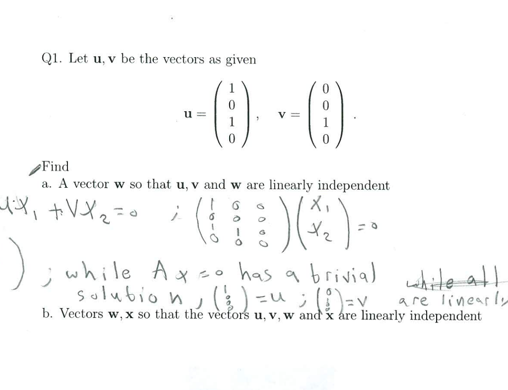 Solved Q1 Let U V Be The Vectors As Given Find A A Vector Chegg Solved Q1 Let U V Be The Vectors As Given Find A A Vector Chegg