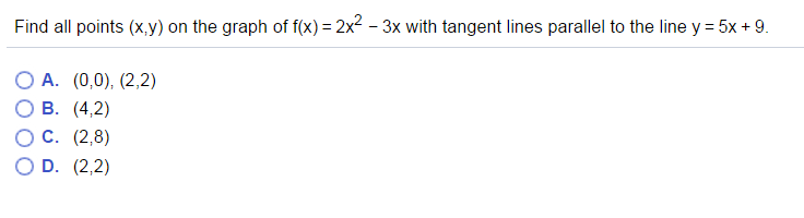 Solved Find all points (x, y) on the graph of f(x) = 2x^2 - | Chegg.com