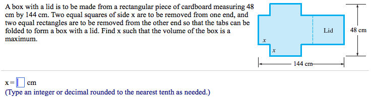 Solved a box with a lid is to be made from a rectangular chegg