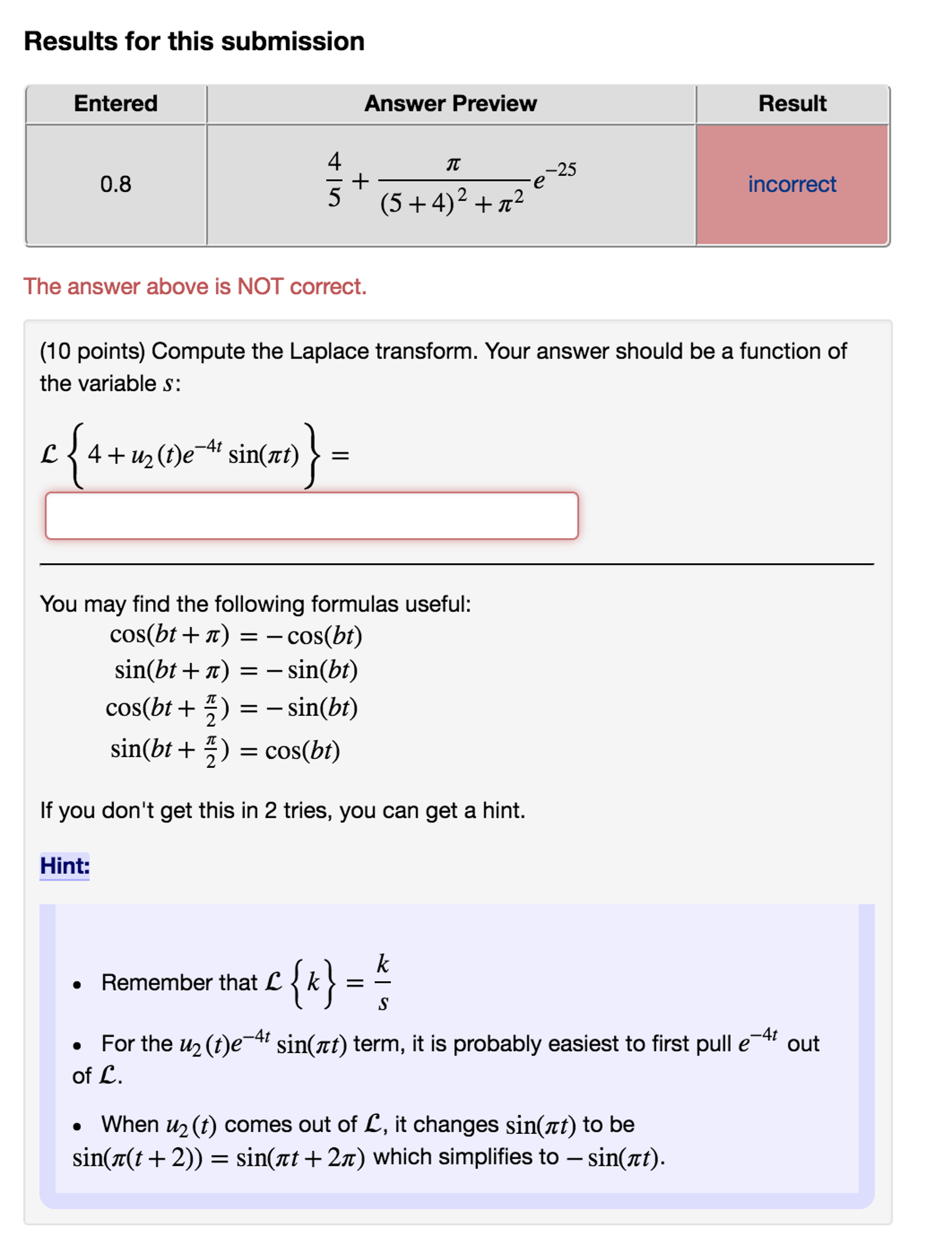 Solved Compute The Laplace Transform Your Answer Should Be