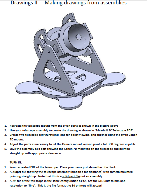 Nasa Assembly Drawing Examples Drawings II - Making drawings from assemblies | Chegg.com