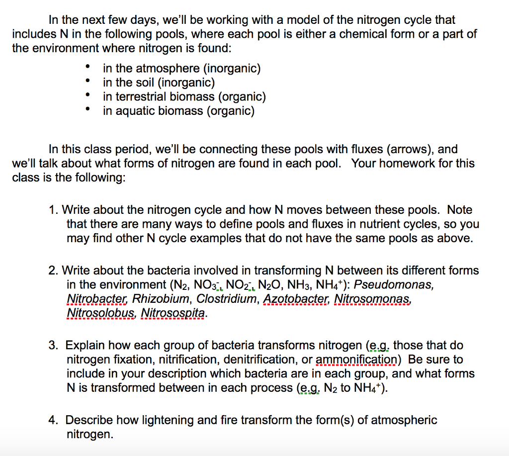 Solved Questions about the nitrogen cycle? Please answer | Chegg.com