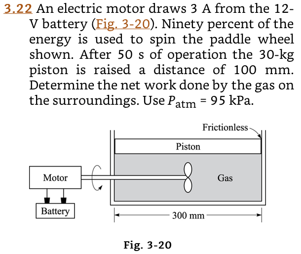 Solved 3.22 An electric motor draws 3 A from the 12 V