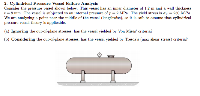 Solved 2. Cylindrical Pressure Vessel Failure Analysis | Chegg.com