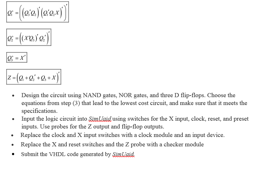 Design the circuit using NAND gates, NOR gates,
