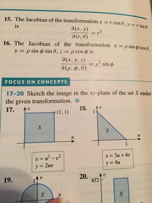 The Jacobian of the transformation x = r cos theta, | Chegg.com