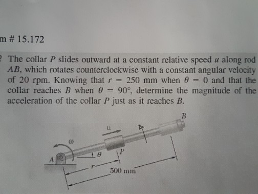 Solved The Collar P Slides Outward At A Constant Relative | Chegg.com