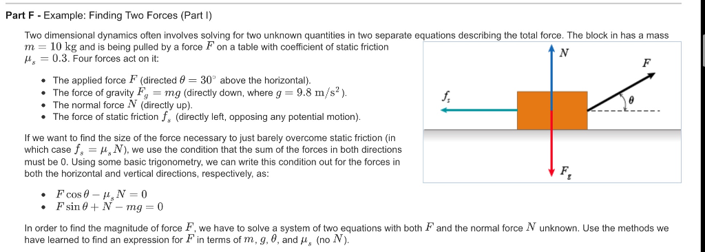 Solved Part F - Example: Finding Two Forces (Part I) Two | Chegg.com