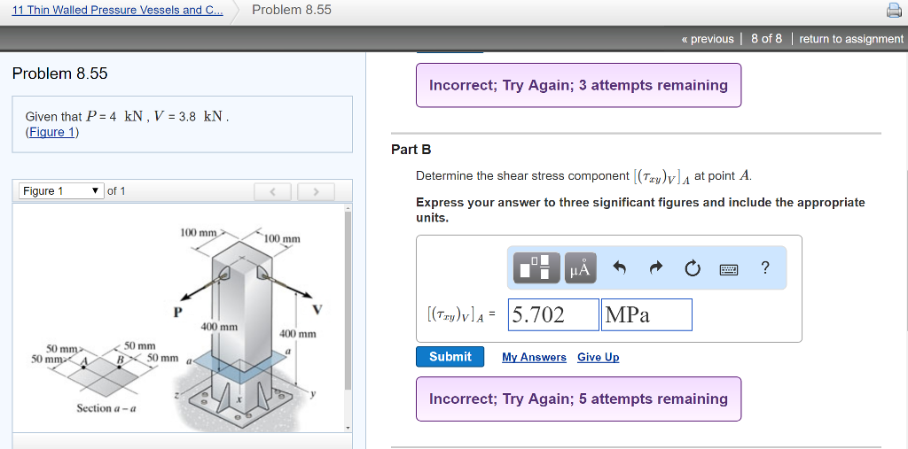 Solved Thin Walled Pressure Vessels and Problem 8.55 « | Chegg.com