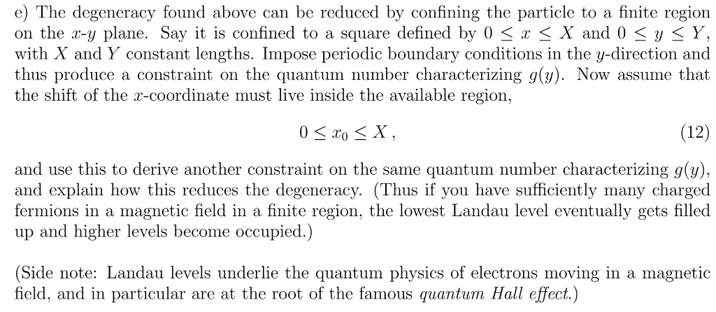 Problem 10.3: Landau levels. (35 points) Consider a | Chegg.com