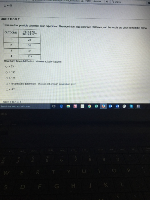 an experiment results in four possible outcomes