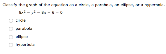 Solved Classify the graph of the equation as a circle, a | Chegg.com