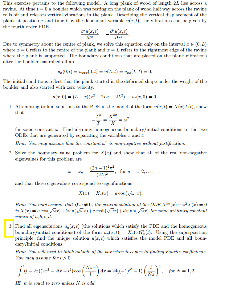 Solved This exercise pertains to the following model. A long | Chegg.com