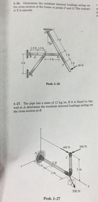Solved Determine the resultant internal loadings acting on | Chegg.com