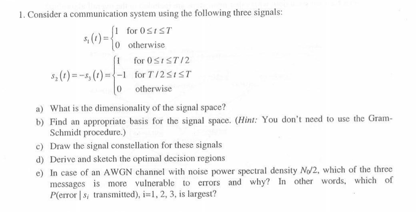1. Consider a communication system using the | Chegg.com