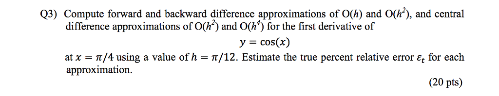 Solved Compute forward and backward difference | Chegg.com