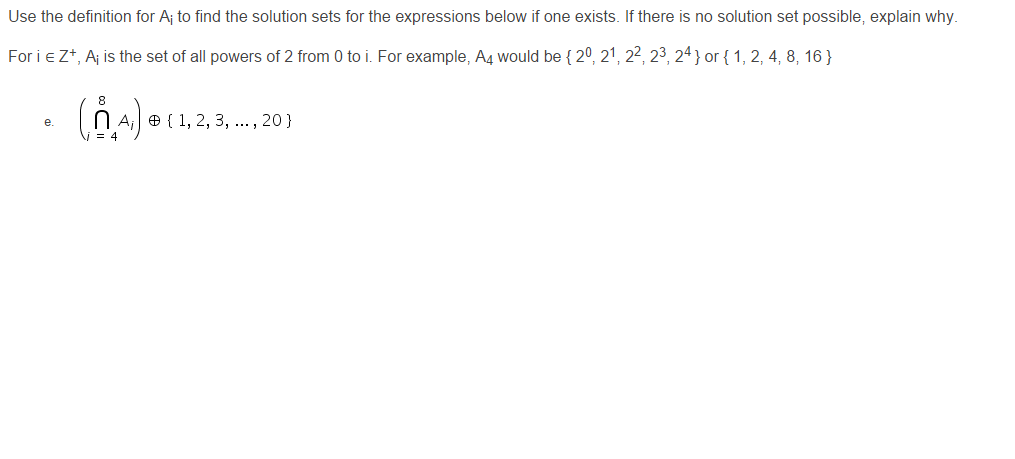 Solution Set Definition