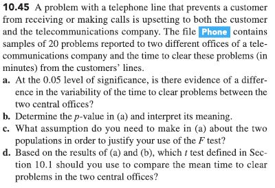 Statics Telephone Line Problem A problem with a telephone line that prevents a | Chegg.com