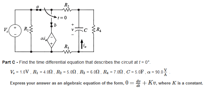 Solved Part C - Find the time differential equation that | Chegg.com