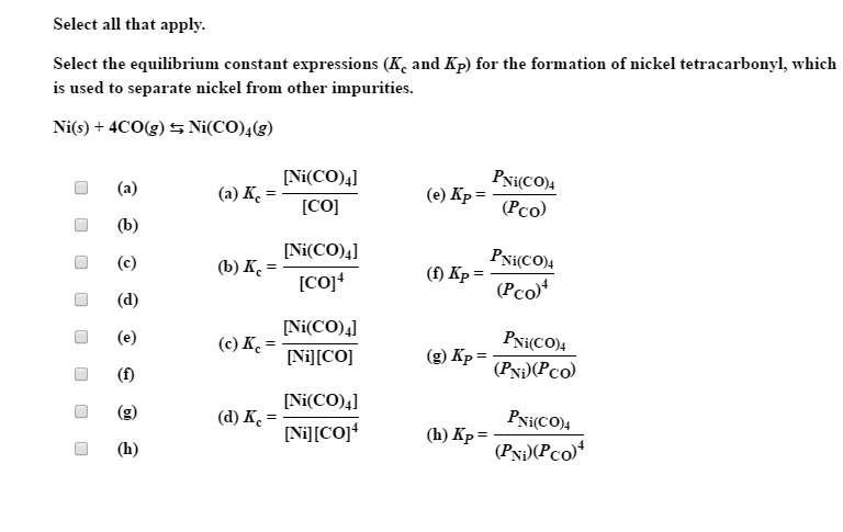 Solved Select All That Apply. Select The Equilibrium 