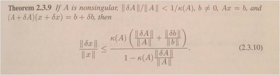 If A Is Nonsingular, || A||/A\\, B 0, Ax = B, And (A | Chegg.com