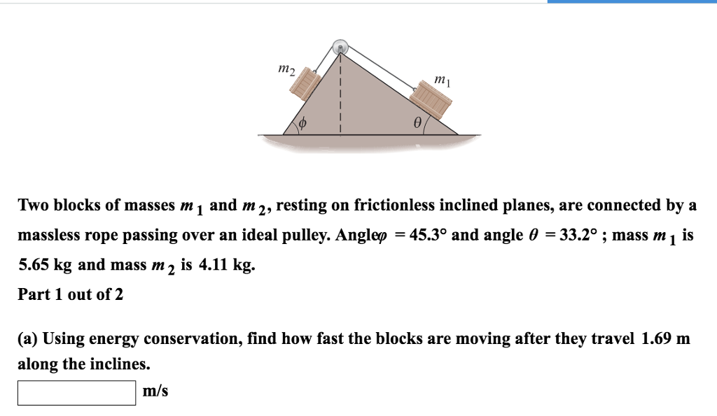 Solved m2 my Two blocks of masses m 1 and m2, resting on | Chegg.com