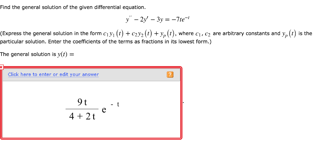 Solved Find the general solution of the given differential | Chegg.com