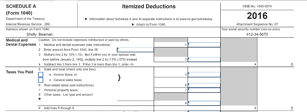 With Emphasis on Schedule C Shelly Beaman (social | Chegg.com