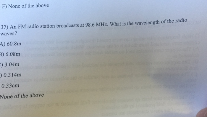 Solved An FM radio station broadcasts at 98.6 MHz. What is | Chegg.com