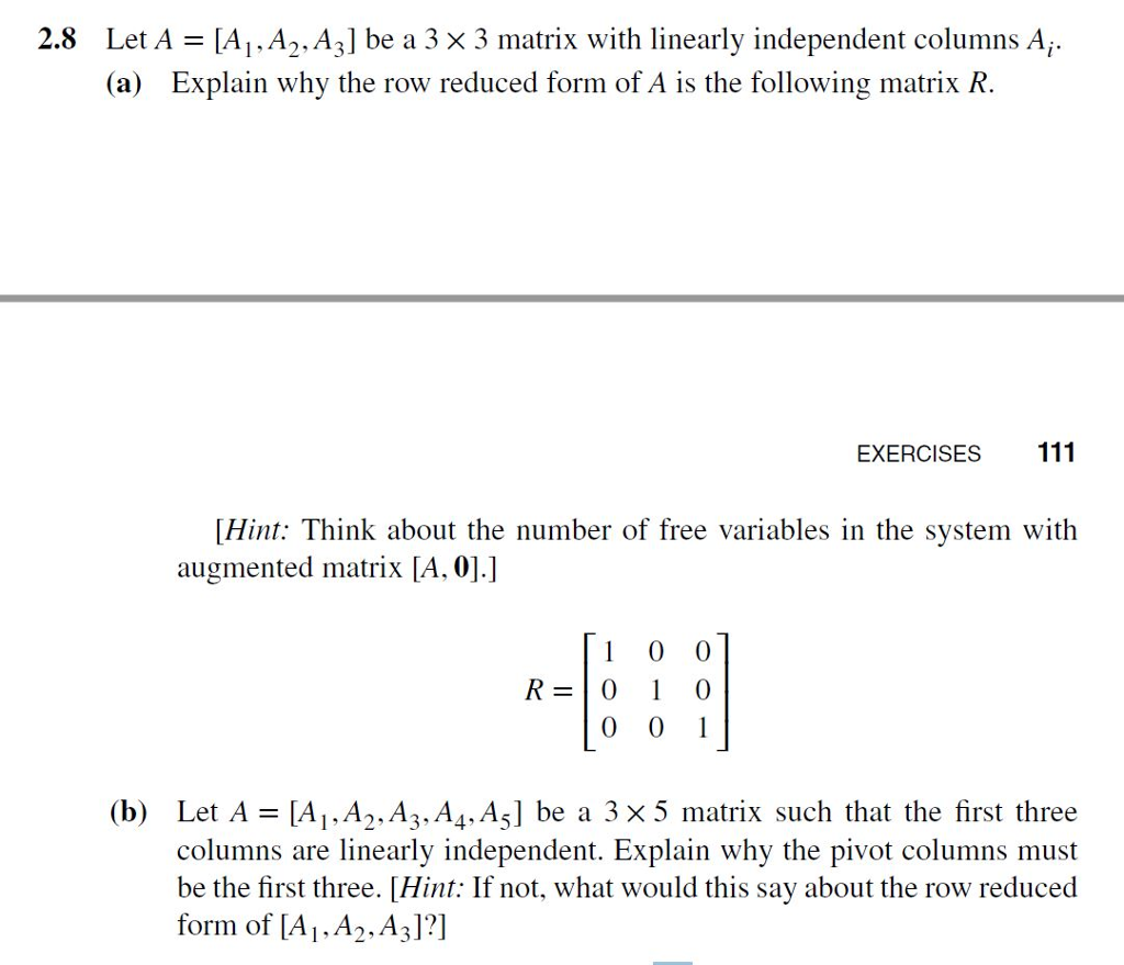 Solved 2.8 Let A = [A1. A2. Aal be a 3 × 3 matrix with | Chegg.com