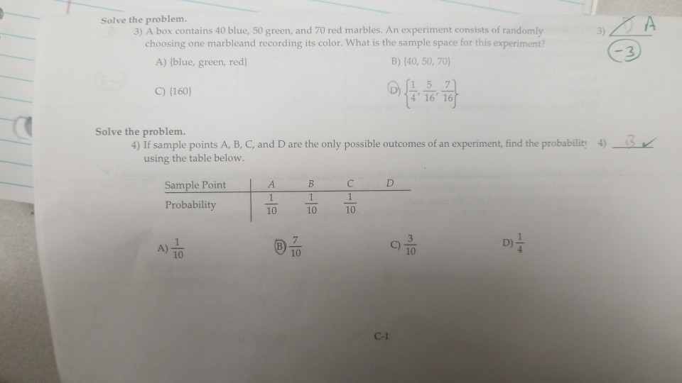 Solved Solve the problem. 3) A box contains 40 blue, 50