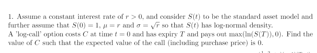 Solved Assume a constant interest rate of r > 0, and | Chegg.com