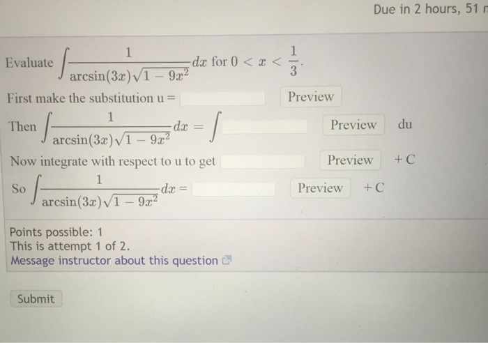 solved-evaluate-integral-1-arcsin-3x-squareroot-1-9x-2-chegg