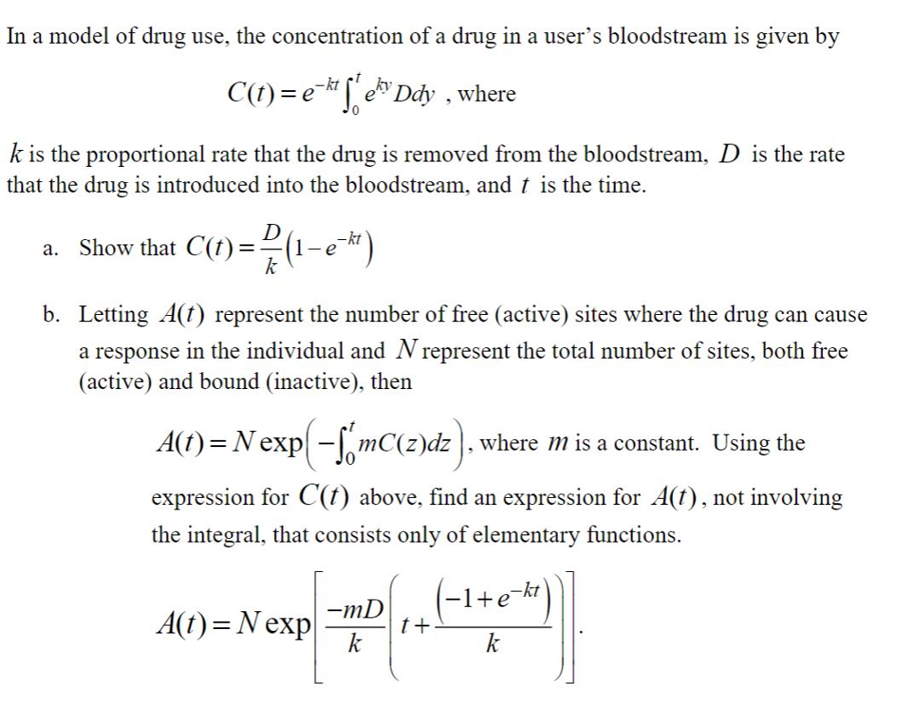 Solved In a model of drug use, the concentration of a drug | Chegg.com
