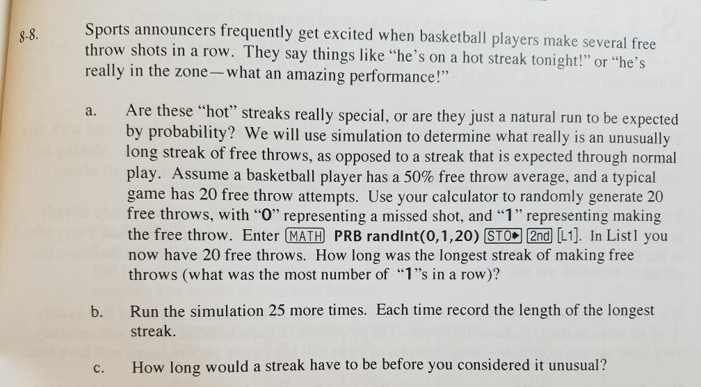 Solved Sports announcers frequently get excited when | Chegg.com