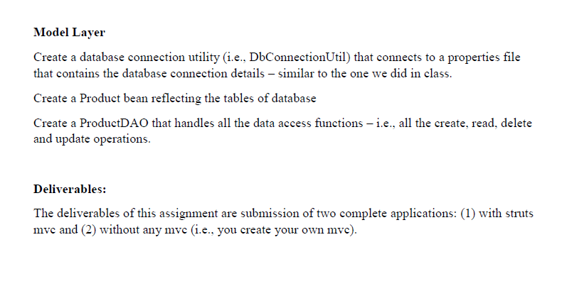 Step 1: data base connections and table creation 1) | Chegg.com