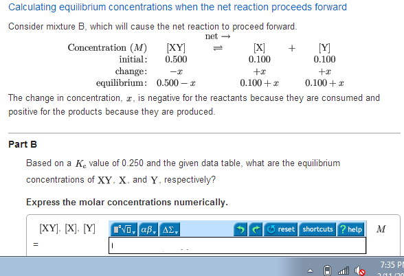 Solved Calculating Equilibrium Concentrations When The Net | Chegg.com