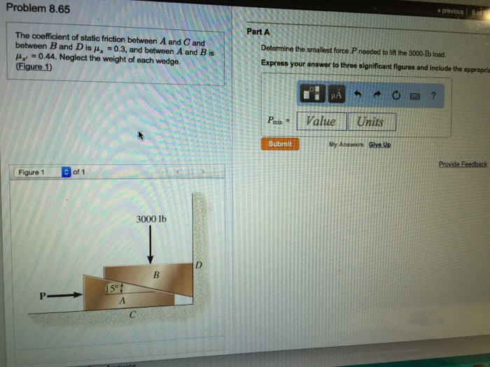 Solved The coefficient of static friction between A and C | Chegg.com